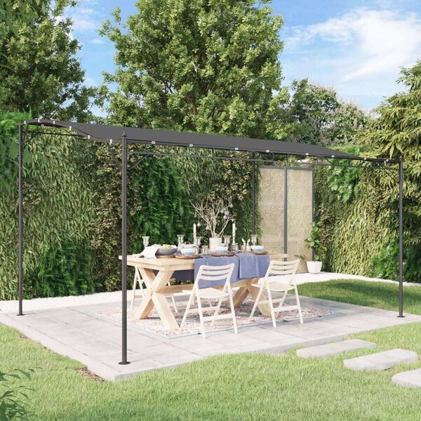 VidaXL Kerti Pavilon - Acélvázas - 4x3m - Antracit Szürke