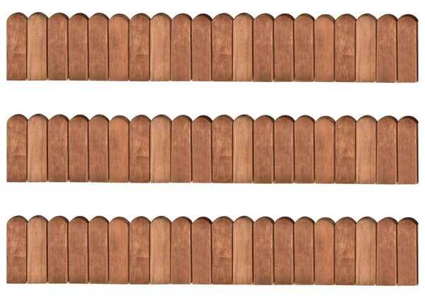 3 db Fenyőfa Bordűr - 120cm - Impregnált