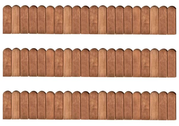 3 db Fenyőfa Bordűr - 120cm - Impregnált
