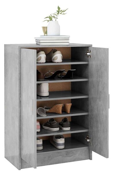 Modern Cipősszekrény - Betonszürke - 60x35x92 cm