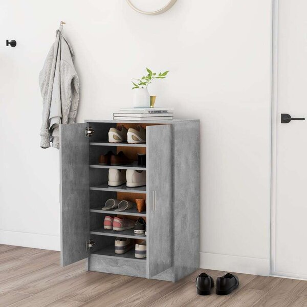 Modern Cipősszekrény - Betonszürke - 60x35x92 cm