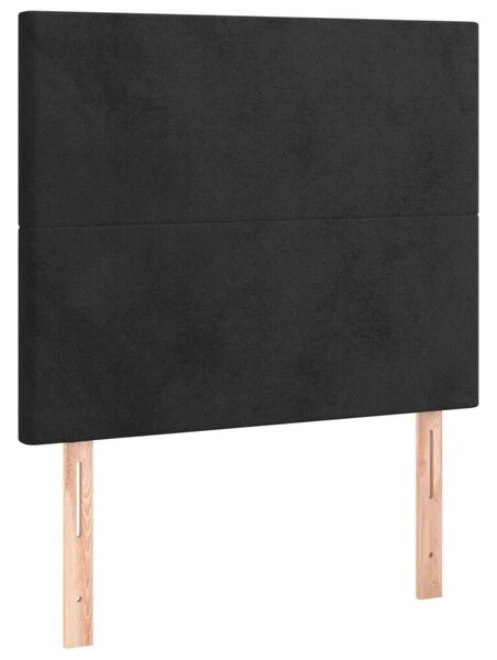VidaXL Fekete Bársony Ágykeret Fejtámlával - 90x200 cm