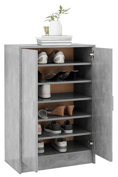 Modern Cipősszekrény - Betonszürke - 60x35x92 cm