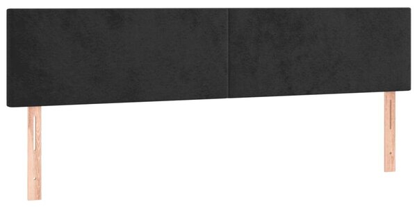 VidaXL Bársony Ágy Matraccal - 180x200 cm - Fekete