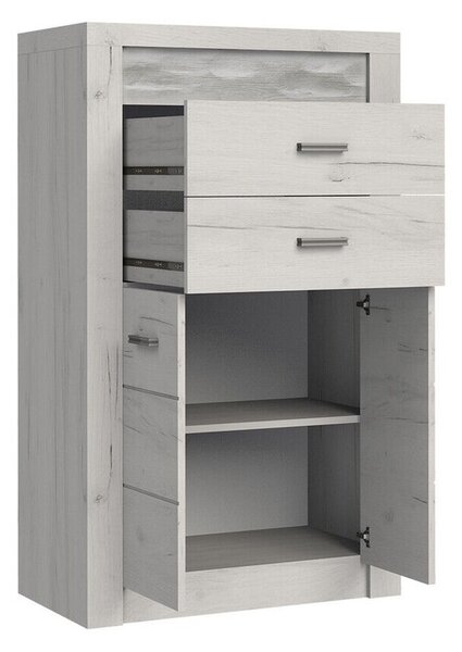 Komód Serfeno 103, Laminált forgácslap, 127x76x42cm, Sötét hamuszürke
