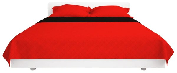230x260 cm kétoldalas steppelt ágytakaró vörös és fekete