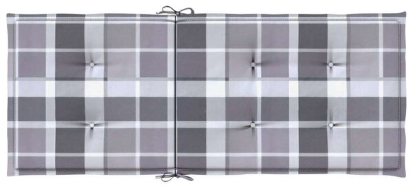 VidaXL Székpárna - Szürke Kockás - 6 db - 120x50x3cm