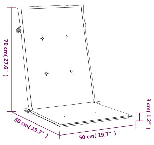 VidaXL Székpárna - Piros Kockás - 6 db - 120x50x3cm