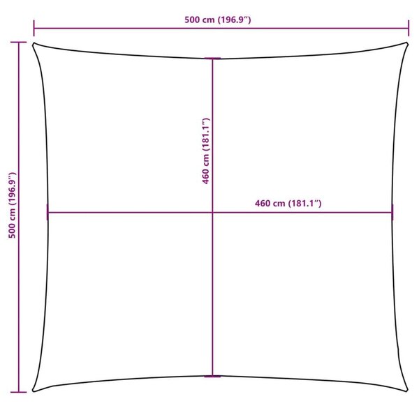 VidaXL Napvitorla - Oxford Szövet - 5x5m, Antracitszürke