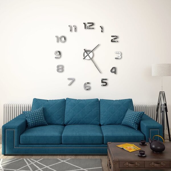 Modern ezüst 3D falióra 100 cm XXL