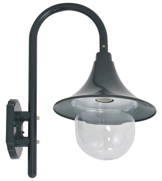 Sötétzöld alumínium kerti falilámpa, E27, 42 cm
