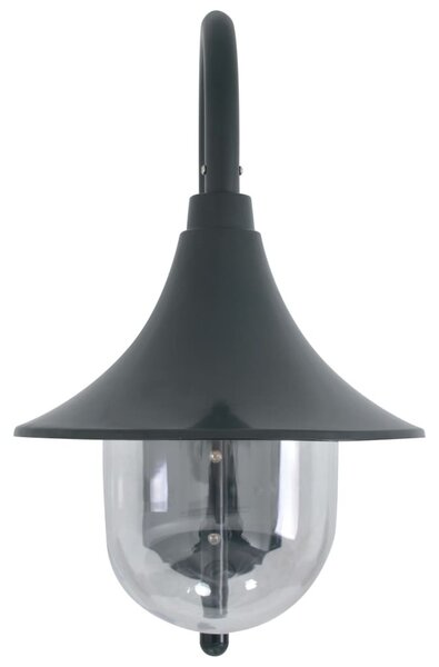 Sötétzöld alumínium kerti falilámpa, E27, 42 cm