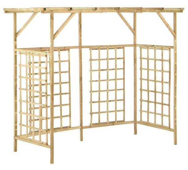 Impregnált fenyőfa kerti pergola 3 szemeteskukához