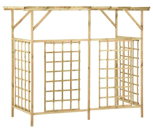 Impregnált fenyőfa kerti pergola 3 szemeteskukához