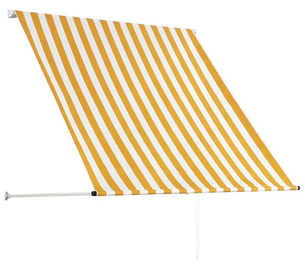 Feltekerhető sárga és fehér napellenző 150 x 150 cm