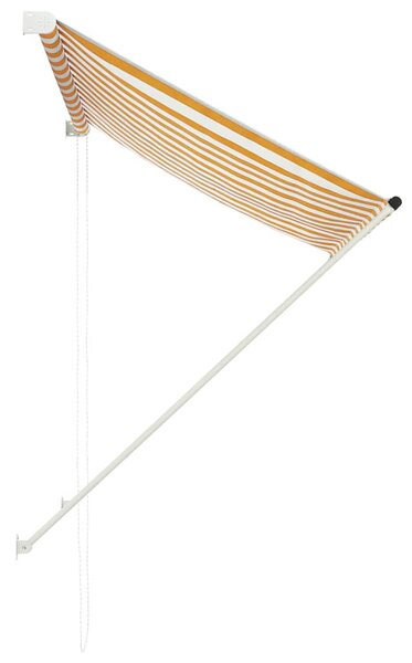 Feltekerhető sárga és fehér napellenző 150 x 150 cm