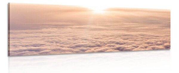Kép naplemente repülőgép ablakából
