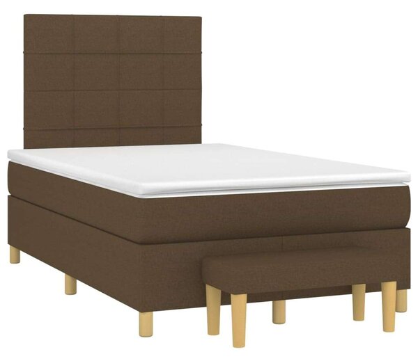 VidaXL sötétbarna szövet rugós ágy matraccal 120 x 200 cm