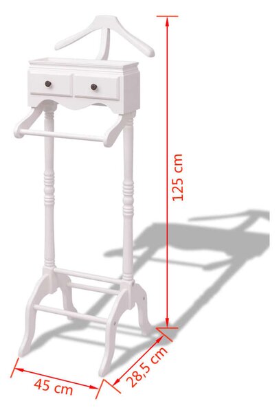 Fa Ruhatartó Állvány - Fehér - 125cm