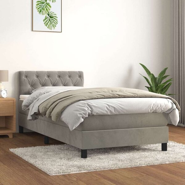 VidaXL Bársony Ágy Matraccal - 80x200 cm