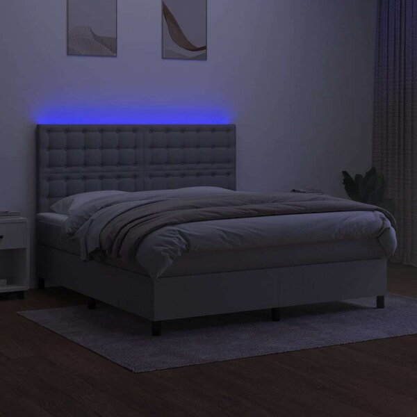 VidaXL LED-es Ágy - Szövet - 160x200 cm