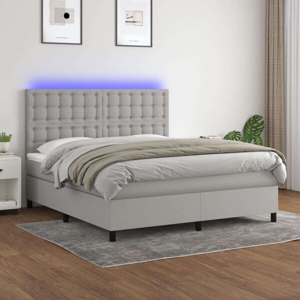 VidaXL LED-es Ágy - Szövet - 160x200 cm
