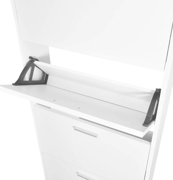Fehér Cipősszekrény - 5 Rekeszes - 169 cm