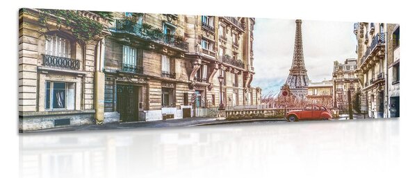 Kép kilátás az Eiffel toronyra Párizsi utcából