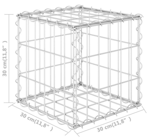 Kocka alakú acélhuzal gabion magaságyás 30 x 30 x 30 cm