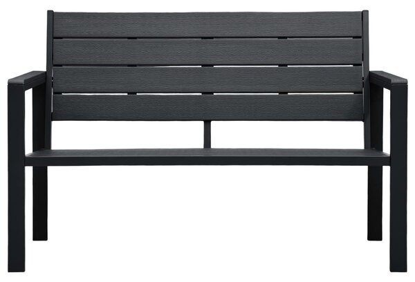 Fekete fautánzatú HDPE kerti pad 120 cm