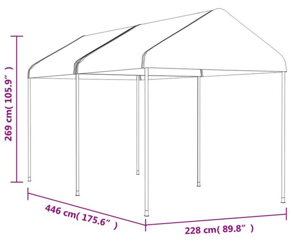 Outsunny - Fehér PE Pavilon - 446x228x269 cm