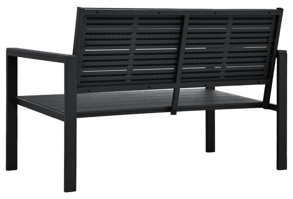Fekete fautánzatú HDPE kerti pad 120 cm