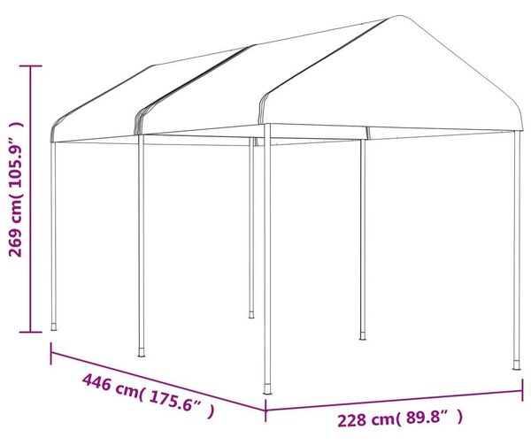 Outsunny - Fehér PE Pavilon - 446x228x269 cm