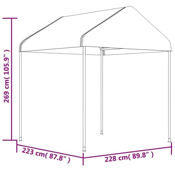 VidaXL Nagy Fehér Polietilén Pavilon - 13,38 x 2,28 m