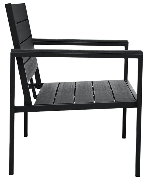 Fekete fautánzatú HDPE kerti pad 120 cm