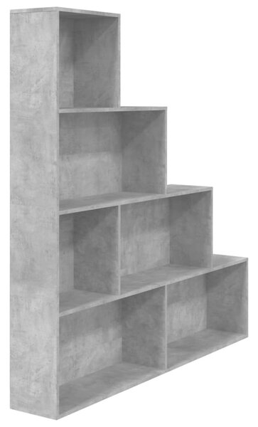 Betonszürke szerelt fa könyvszekrény/térelválasztó 155x24x160cm