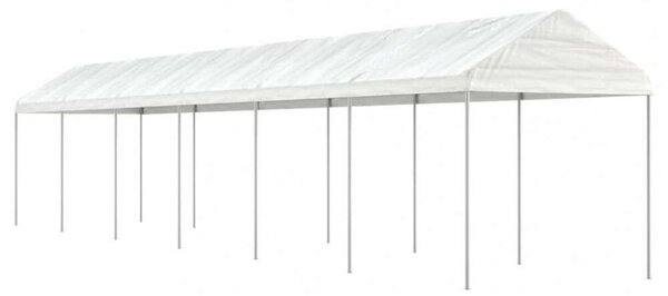 VidaXL Nagy Fehér Polietilén Pavilon - 13,38 x 2,28 m