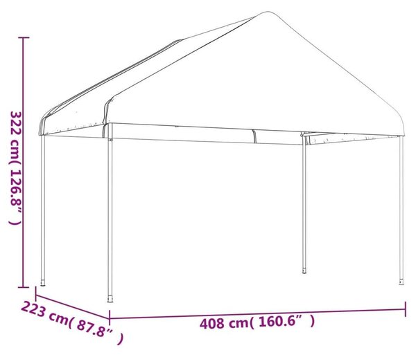 Outsunny - Nagy Fehér Pavilon - Tetős - 15,61x4,08x3,22m