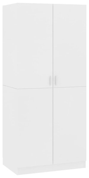 Fehér szerelt fa ruhásszekrény 80 x 52 x 180 cm