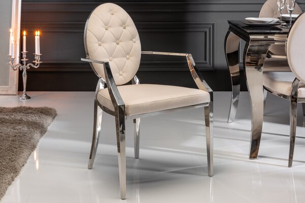 MODERN BAROCK luxus karfás szék - beige