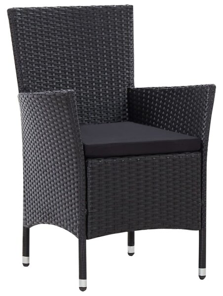 7 részes fekete kültéri polyrattan étkezőgarnitúra