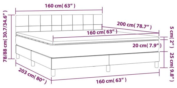 Modern LED Ágy - Szövet - 160x200 cm