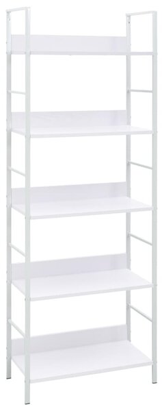 5 szintes fehér szerelt fa könyvespolc 60 x 27,6 x 158,5 cm