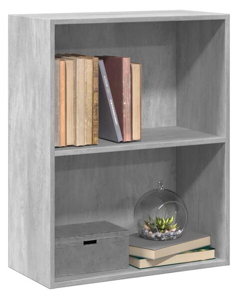 2 szintes betonszürke forgácslap könyvszekrény 60x30x76,5 cm
