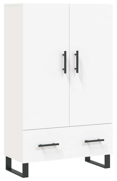 Modern Fehér Fa Magasszekrény - 2 Ajtó, 2 Fiók - 69,5x31x115 cm