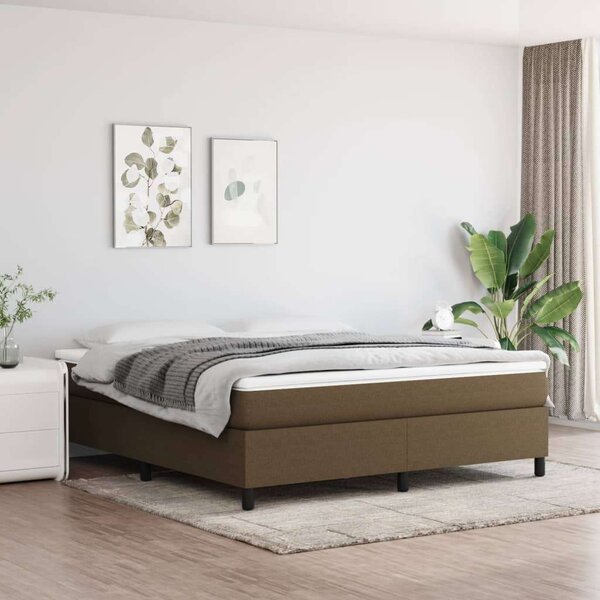 VidaXL sötétbarna szövet rugós ágykeret 160x200 cm