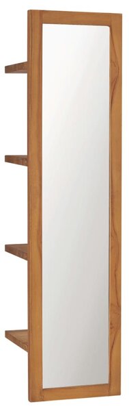 Tömör tíkfa fali tükör polcokkal 30 x 30 x 120 cm