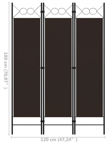 Barna 3 paneles paraván 120 x 180 cm