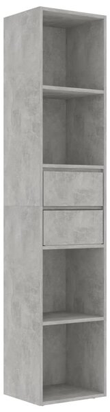 Betonszürke szerelt fa könyvszekrény 36 x 30 x 171 cm
