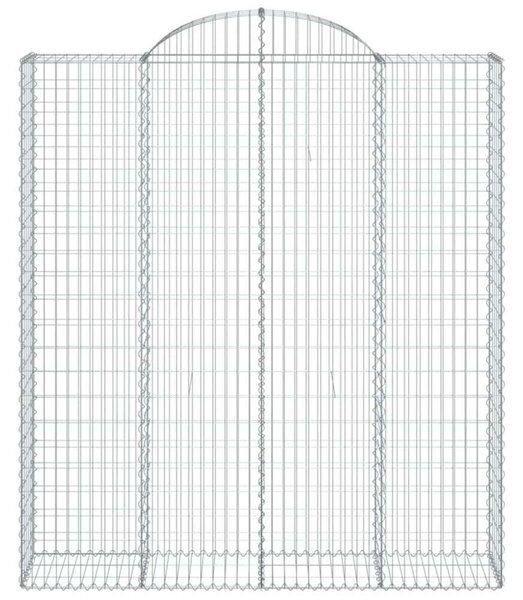 VidaXL 5 db íves horganyzott vas gabion kosár 200x50x220/240 cm